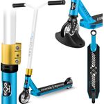 KESSER® Stunt Scooter X-Limit-Pro 360° Lenkung Funscooter Stuntscooter mit Ständer ABEC 9 Kugellagern, 110 mm PU Räder , Kickscooter Tretroller Cityroller Trick Roller für Kinder Erwachsene Petrol Blue / White