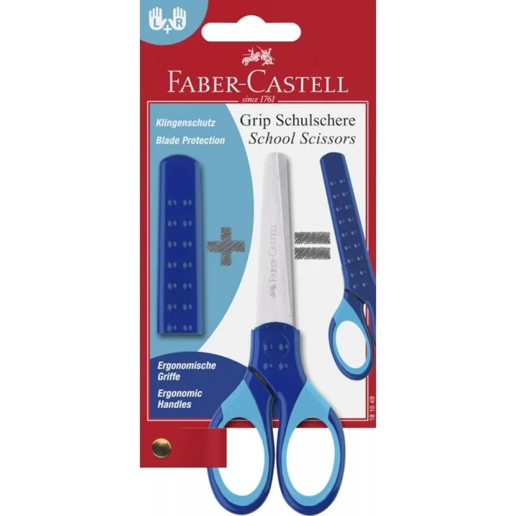Schulschere blau R + L Faber-Castell – Bild 1