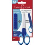 Schulschere blau R + L Faber-Castell