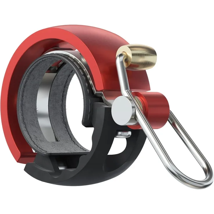 Knog Oi Luxe Fahrradklingel - Schwarz/Rot - Small, 22. 2mm.