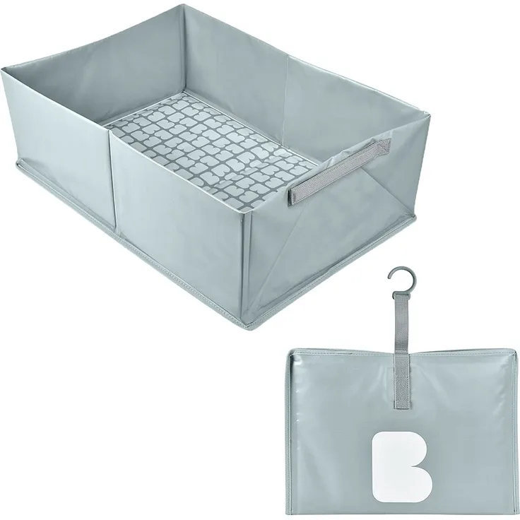 BÉABA, Faltbare Baby-Badewanne, Ultrakompakt, Trendiges Design, Praktisches Verstauen, Minimaler Platzbedarf, Einfache Handhabung, Pop-Up-Badewanne Camele'o, Blau