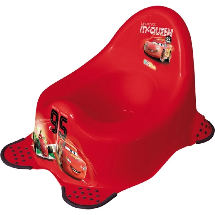 Lorelli Töpfchen Comic, lustige Motive, Spritzschutz, Anti-Rutsch-Gummi-Füße, Farbe:rot