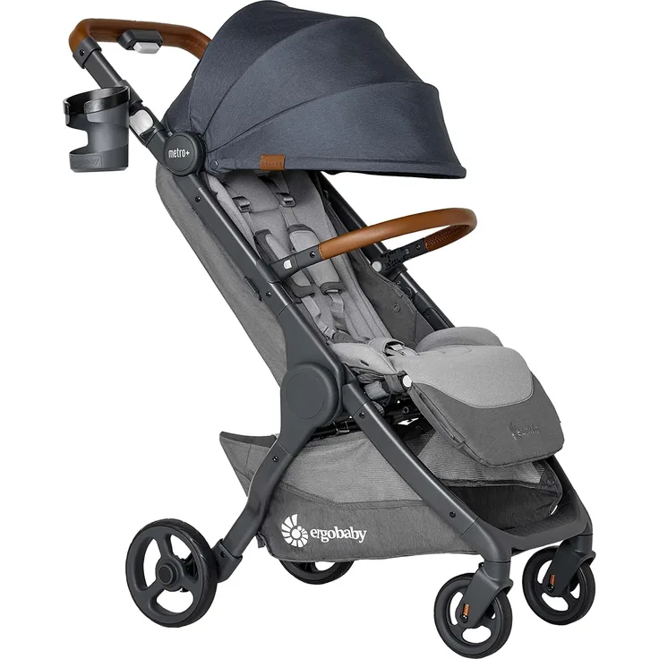 Ergobaby Metro+ Deluxe Kinderwagen Buggy mit Liegefunktion, Kinder-Buggy ab Geburt bis 22kg, Zusammenklappbar und Autositz Kompatibel, höhenverstellbarer Lenker, London Grey