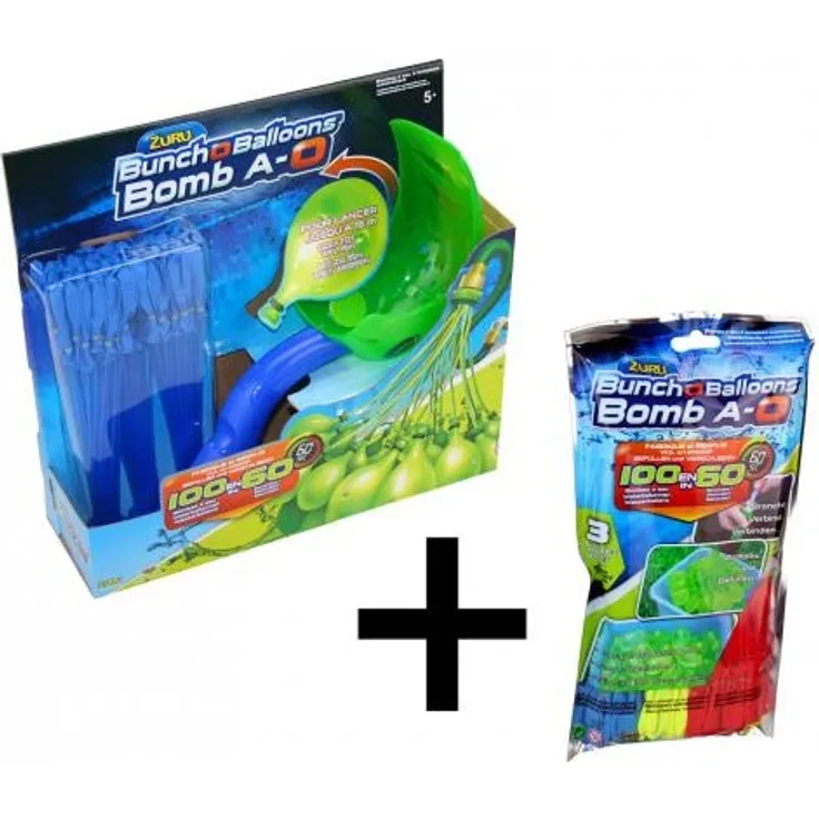 Zuru Bunch O Balloons Wasserbomben blau mit Schleuder Launcher Set