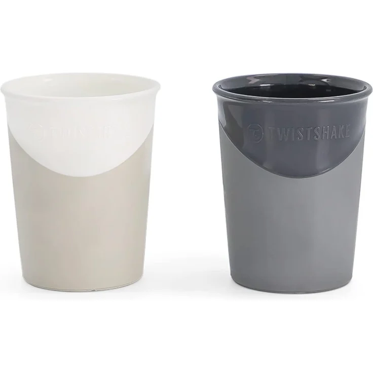 Twistshake 2 Stück Bruchsichere Tasse für Baby und Kinder 170ml, Trinklernbecher, Trainingsbecher, BPA-frei, Ab 6 Monate, Schwarz/Weiß – Bild 1