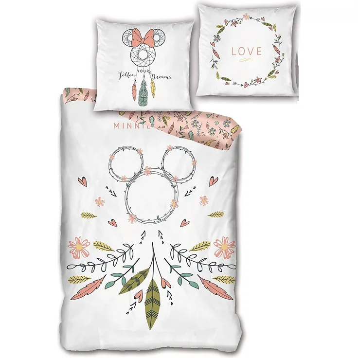 Disney Minnie Traumfänger Bettwäsche Dreamcatcher , 80 x 80 cm + 135 x 200 cm