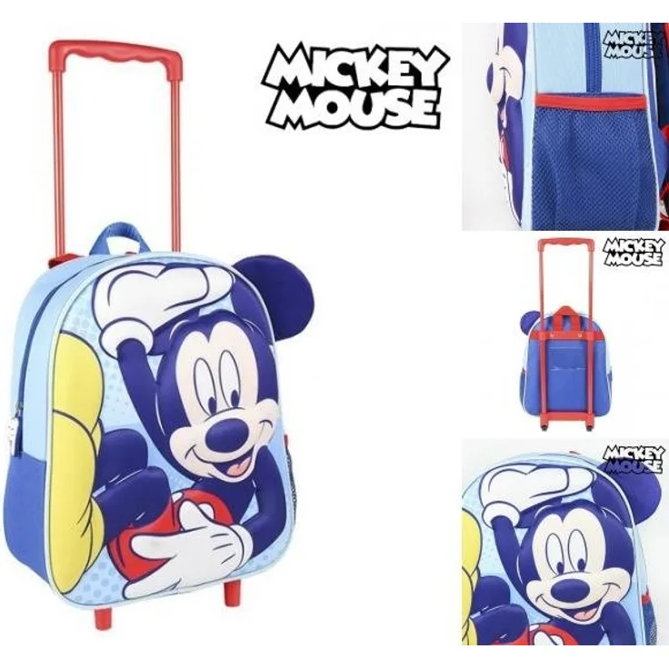 Schulrucksack 3D mit Rädern Mickey Mouse