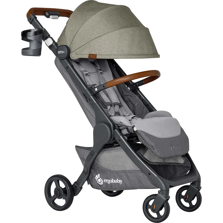 Ergobaby Metro+ Deluxe Kinderwagen Buggy mit Liegefunktion, Kinder-Buggy ab Geburt bis 22kg, Zusammenklappbar und Autositz Kompatibel, höhenverstellbarer Lenker, Empire State Green