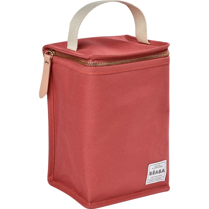 BÉABA - Isoliertasche für Babymahlzeiten - Geräumig - Aufbewahrung von Baby-Flaschen - Tasche für komplette Mahlzeiten - Zusammenlegbar - Weiches und wasserdichtes Material - Terracota