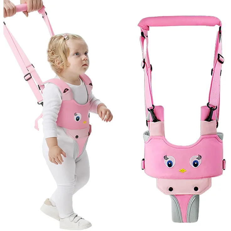Lauflernhilfe Gehhilfe für Baby, IULONEE Baby Stehen und Gehen Lernen Helfer 4 in 1 Funktionale Verstellbar Walker Sicherheitsleinen für Kinder 7-24 Monate(Rosa)