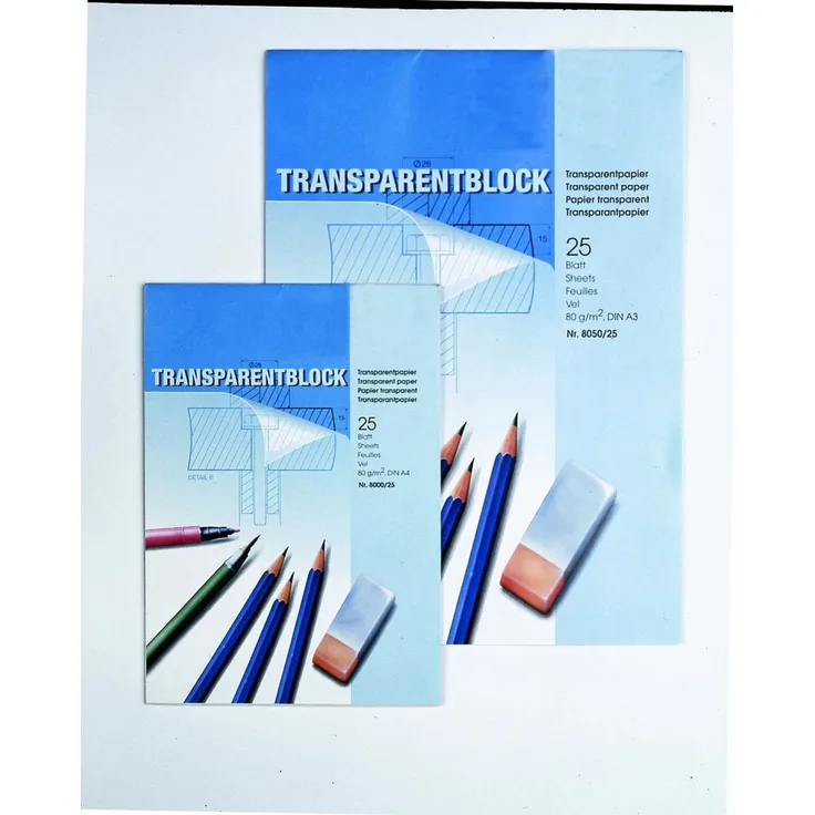 Glorex Transparentpapierblock 80g A3 , 25 Blatt