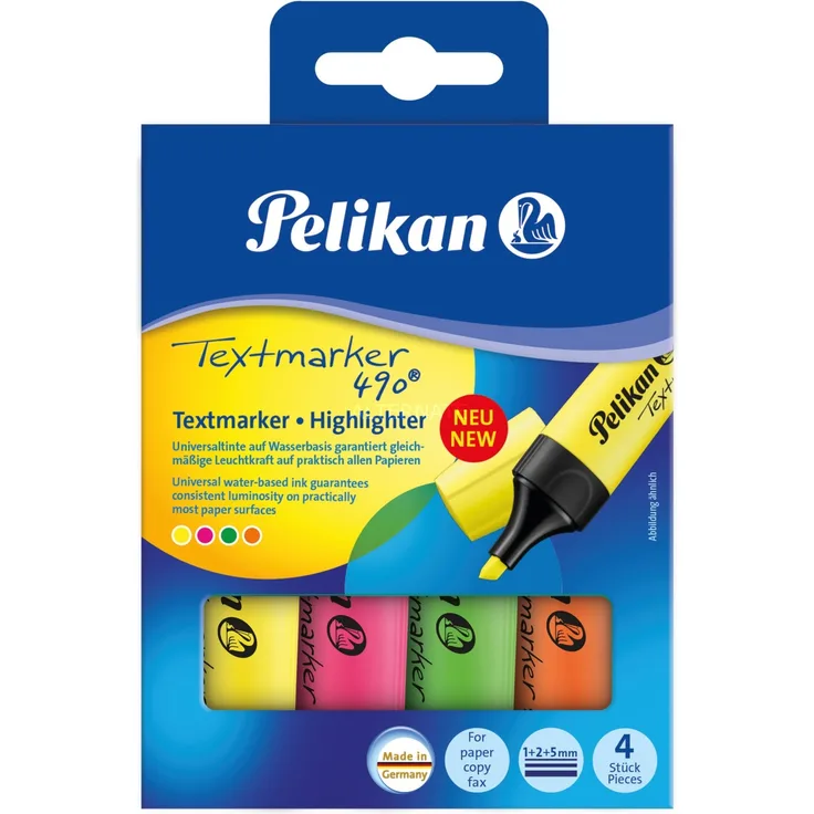 Pelikan Textmarker 490 nachfüllbar, 4er
