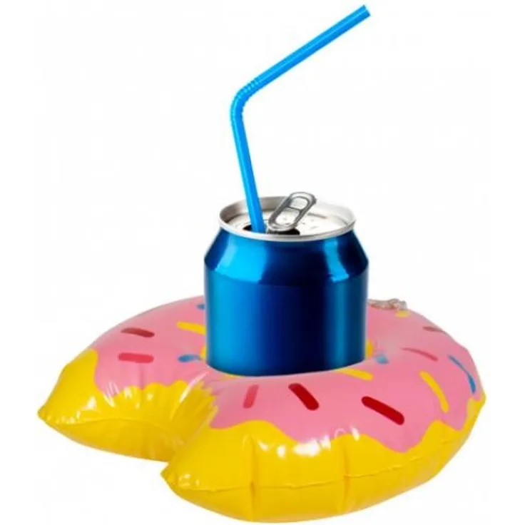 Aufblasbarer Becherhalter Donut 13 x 20 cm gelb/rosa