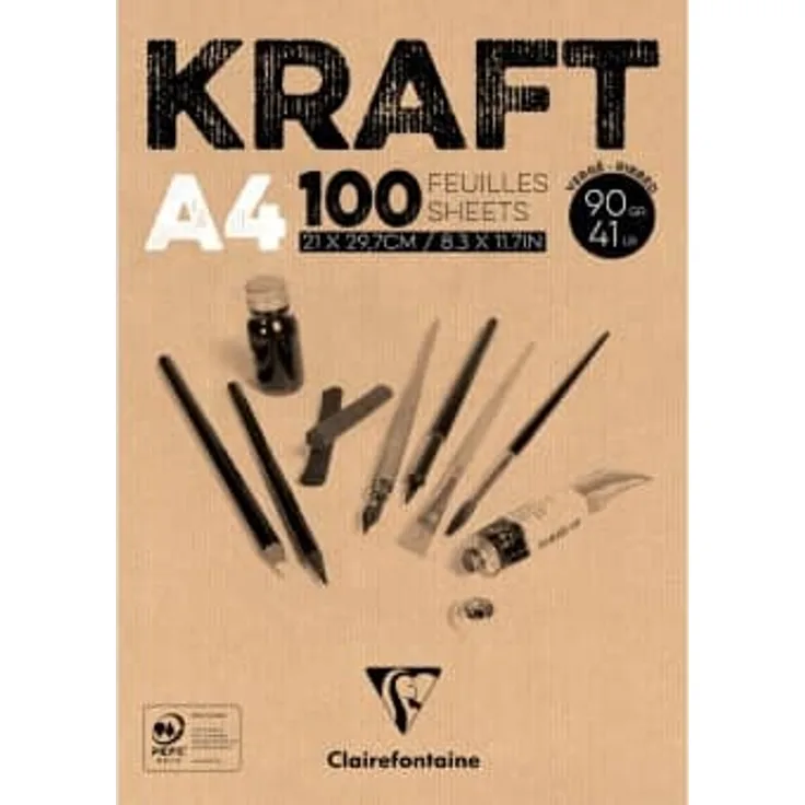 CLAIRFONTAINE Kraft Zeichenblock - DIN A4