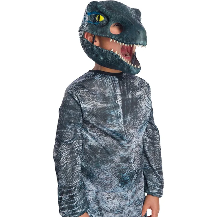 Rubies 368057 - Velociraptor Blue, bewegliche Maske, Jurassic World - Child Mask