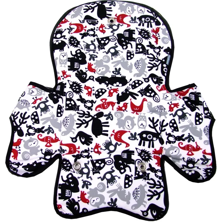 BAMBINIWELT Ersatzbezug Sitzkissen Bezug Auflage für Fahrradsitz kompatibel mit Römer Jockey Design MOD 5 (schwarz rot Tiere)