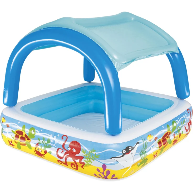 Bestway Spielbecken mit Vordach Blau 140 x 140 x 114 cm 52192 – Bild 1