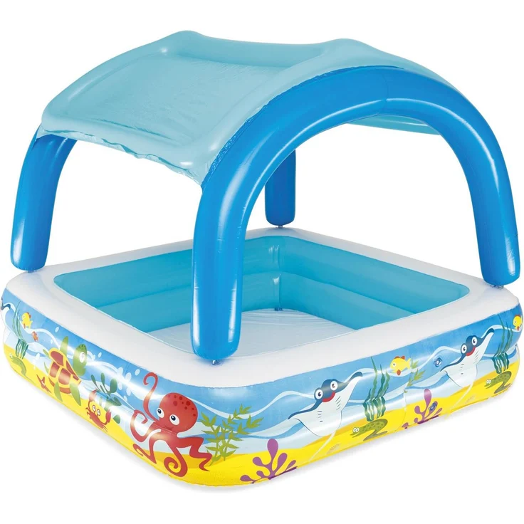 Bestway Spielbecken mit Vordach Blau 140 x 140 x 114 cm 52192 – Bild 29