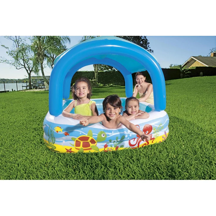 Bestway Spielbecken mit Vordach Blau 140 x 140 x 114 cm 52192 – Bild 36
