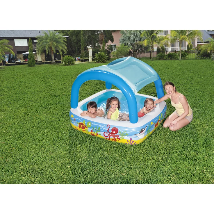 Bestway Spielbecken mit Vordach Blau 140 x 140 x 114 cm 52192 – Bild 2