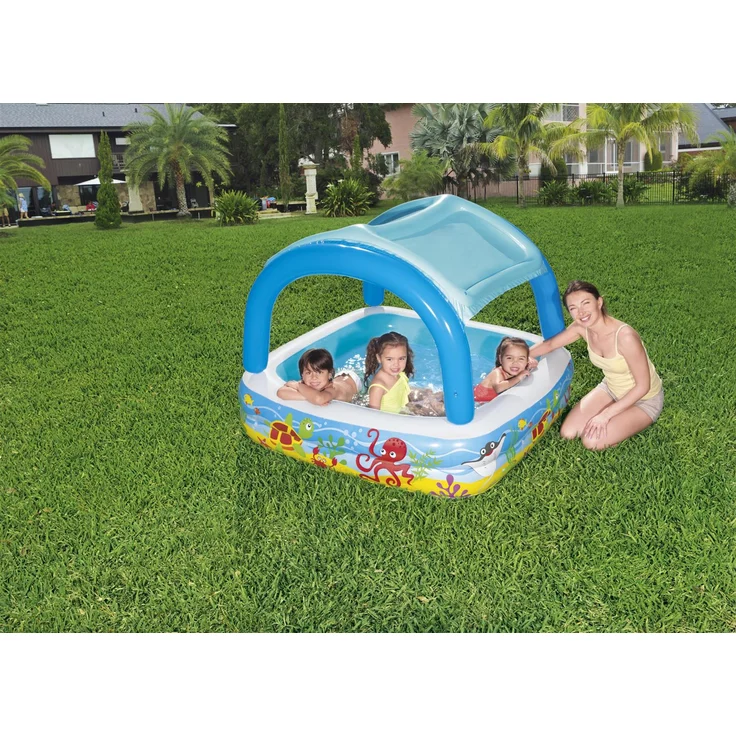 Bestway Spielbecken mit Vordach Blau 140 x 140 x 114 cm 52192 – Bild 12