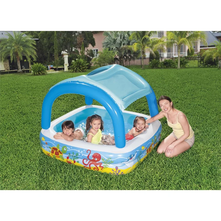Bestway Spielbecken mit Vordach Blau 140 x 140 x 114 cm 52192 – Bild 30