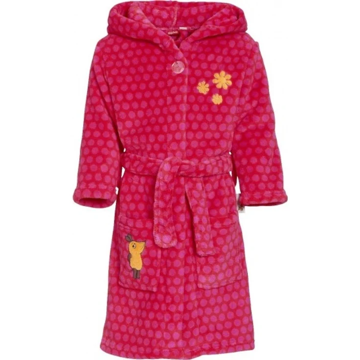 PLAYSHOES Girls Fleece-Bademantel Die Maus rot – Bild 1