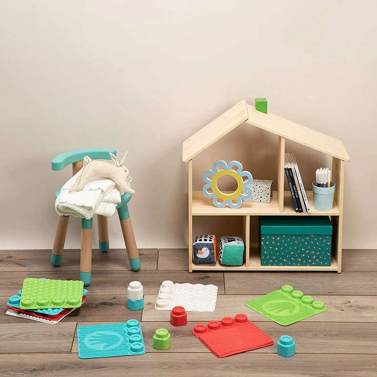 Clementoni 17352 Soft Clemmy Sensorische Krabbeldecke für Babys Bausteine für Kleinkinder ab 10 Monaten, Mehrfarbig, One Size – Bild 6