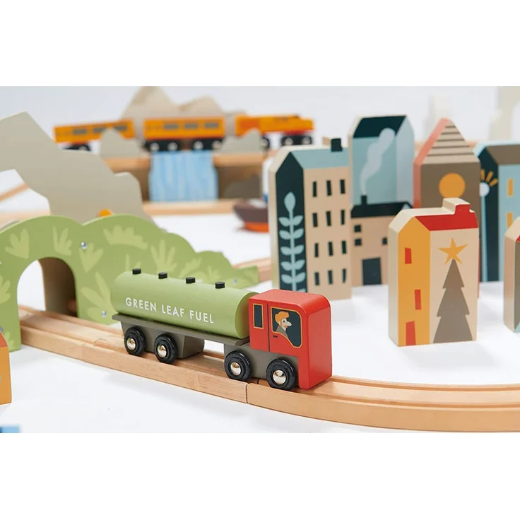 Holzeisenbahn Set Groß | Tender Leaf Toys - Preisvergleich – Bild 2