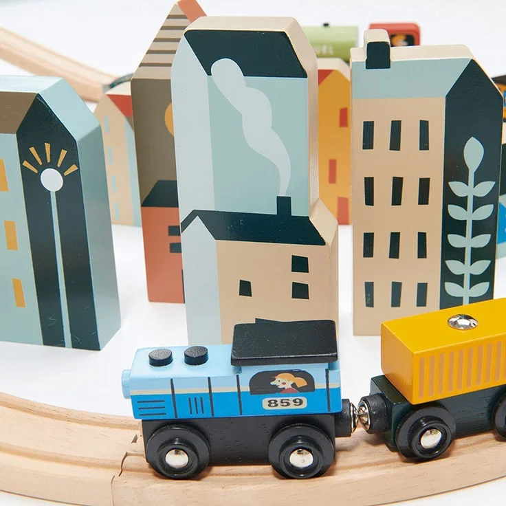 Holzeisenbahn Set Groß | Tender Leaf Toys - Preisvergleich – Bild 5