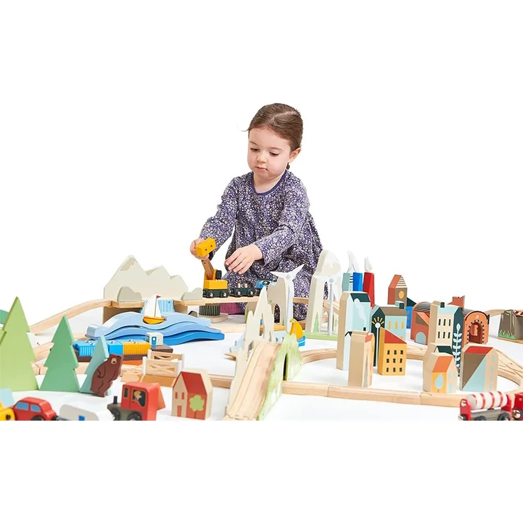 Holzeisenbahn Set Groß | Tender Leaf Toys - Preisvergleich – Bild 3