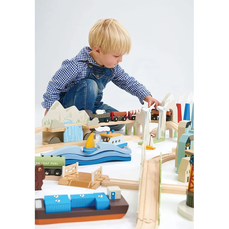 Holzeisenbahn Set Groß | Tender Leaf Toys - Preisvergleich – Bild 9