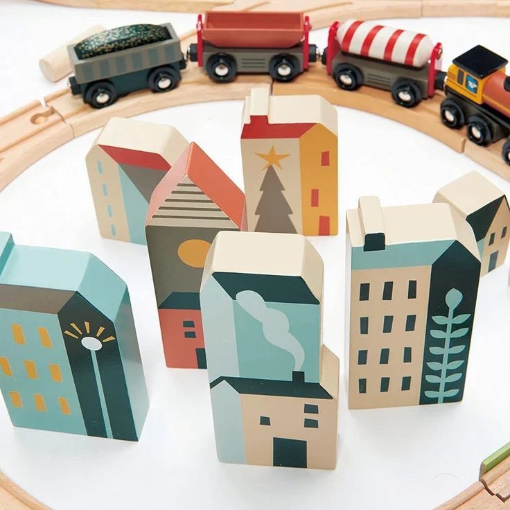 Holzeisenbahn Set Groß | Tender Leaf Toys - Preisvergleich – Bild 8