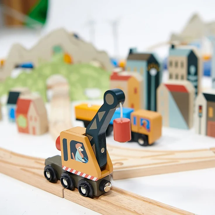 Holzeisenbahn Set Groß | Tender Leaf Toys - Preisvergleich – Bild 4