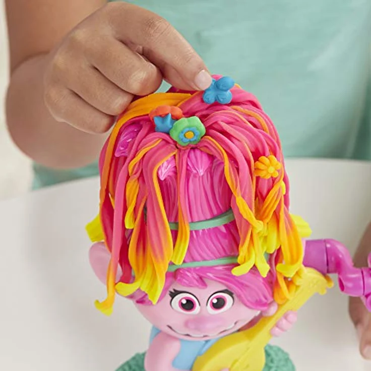 Play-Doh Trolls World Tour Frisierspaß Poppy, Styling-Spielzeug für Kinder ab 3 Jahren mit 6 Farben – Bild 6