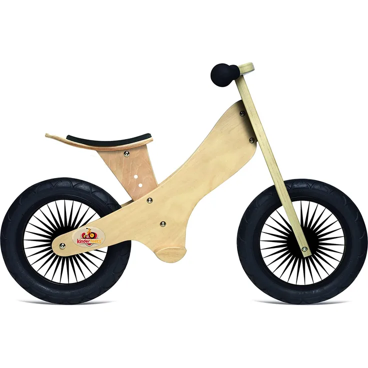 Kinderfeets Retro - Laufrad aus Holz mit coolem Aufdruck - geeignet für Kinder ab 2 Jahren - Natural