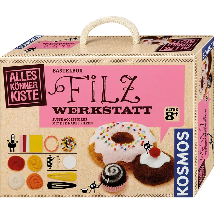 KOSMOS AllesKönnerKiste Filz-Werkstatt für Anfänger – DIY-Bastelset für kreative Mädchen und Jungen ab 8 Jahren – das ideale Geschenk für den Kindergeburtstag