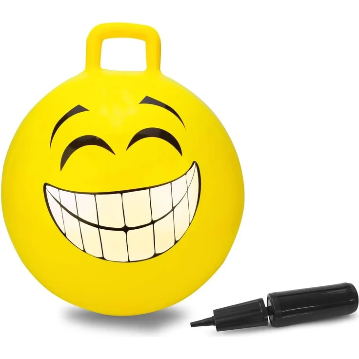 Jamara Hüpfball Smile gelb 450mm - bis 50 kg, fördert den Gleichgewichtssinn – Bild 1