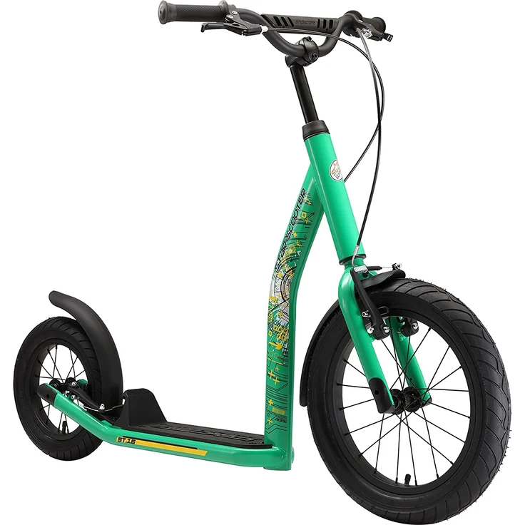 BIKESTAR Tretroller Kinderroller ab 8 Jahre | 16 Zoll New Gen Sport | Grün – Bild 1