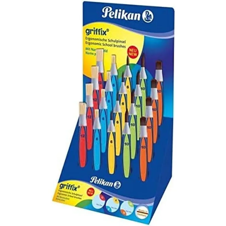 Pelikan 20 Griffix Pinsel im Display sortiert Malpinsel Malen Kunst Kinder