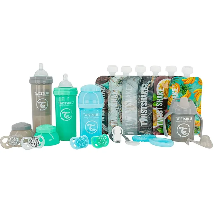 TWISTSHAKE Starter-Set Baby Bottle Bundle in blau, grün und grau