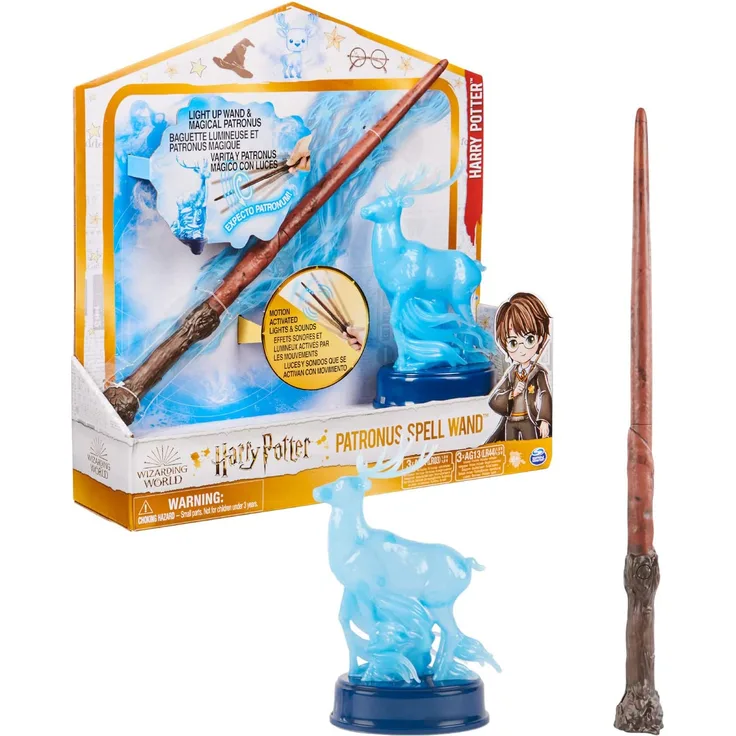 Wizarding World Harry Potter - Interaktiver Zauberstab von Harry Potter mit Patronus-Figur Licht- und Geräuscheffekten Magic 6 Jahr(e) Mit Ton AAA - Preisvergleich
