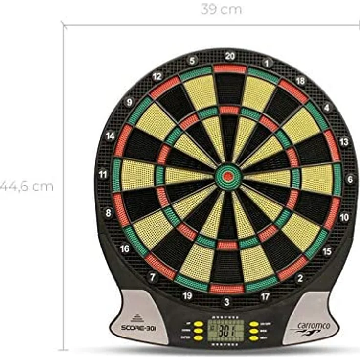 Carromco Electronic Dart Board Score 2nd Generation 92016 Unisex Erwachsene, Schwarz, Rot, Grün, Gelb – Bild 2