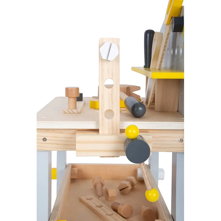 werkbank mit Werkzeugen 52 cm Holz gelb/grau – Bild 7
