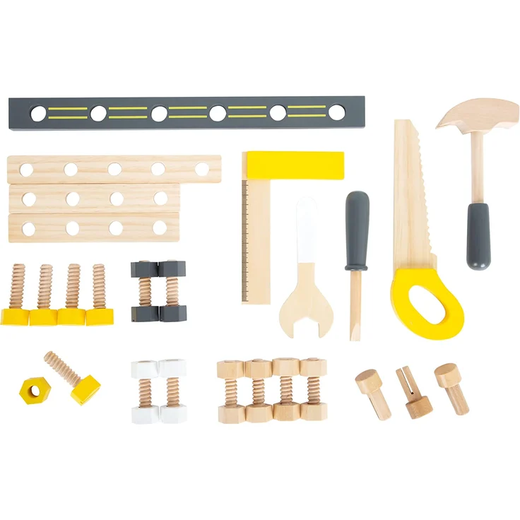 werkbank mit Werkzeugen 52 cm Holz gelb/grau – Bild 9
