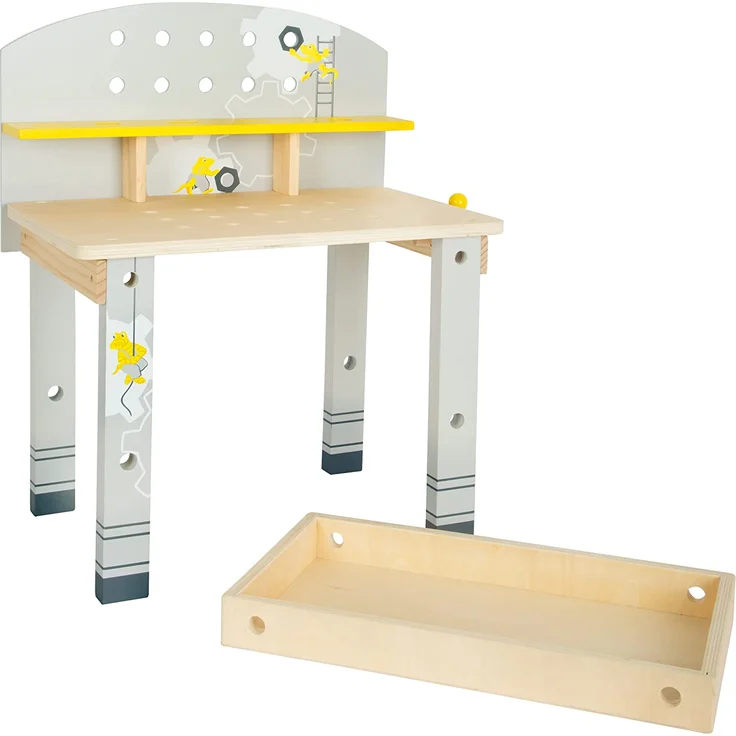 werkbank mit Werkzeugen 52 cm Holz gelb/grau – Bild 4