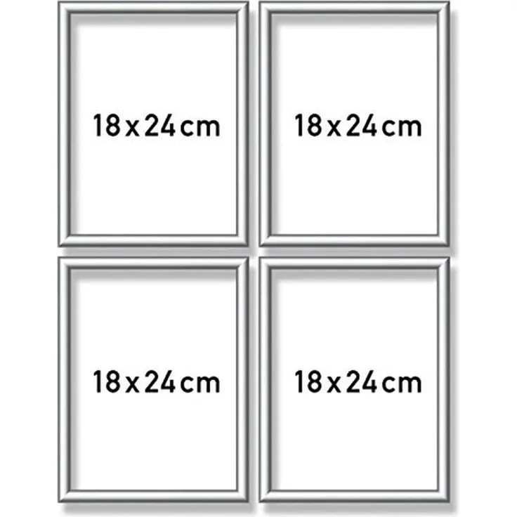 Schipper 605290764 Malen nach Zahlen, Quattro Alurahmen je 18 x 24 cm, silber matt ohne Glas für Ihr Kunstwerk, einfache Selbstmontage
