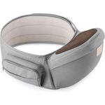 GAGAKU Baby Hüftsitz Leichte Taille Hocker 4 Tragepositionen für Kinder 0-36 Monate Neugeborenes - Grau