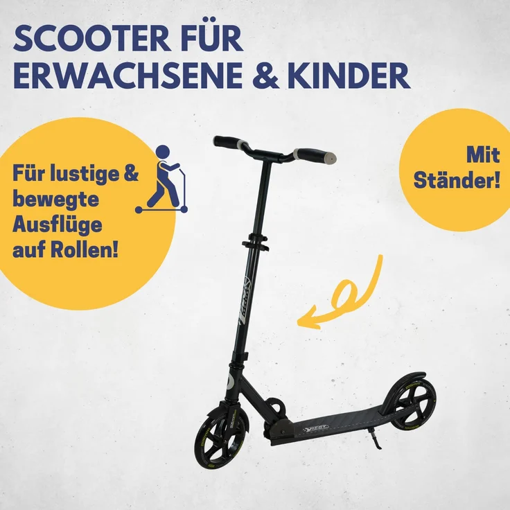Best Sporting Scooter 205er Rolle, aus Aluminium, klappbarer Kinder-Tretroller, anthrazit – Bild 2