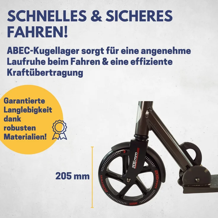 Best Sporting Scooter 205er Rolle, aus Aluminium, klappbarer Kinder-Tretroller, anthrazit – Bild 4